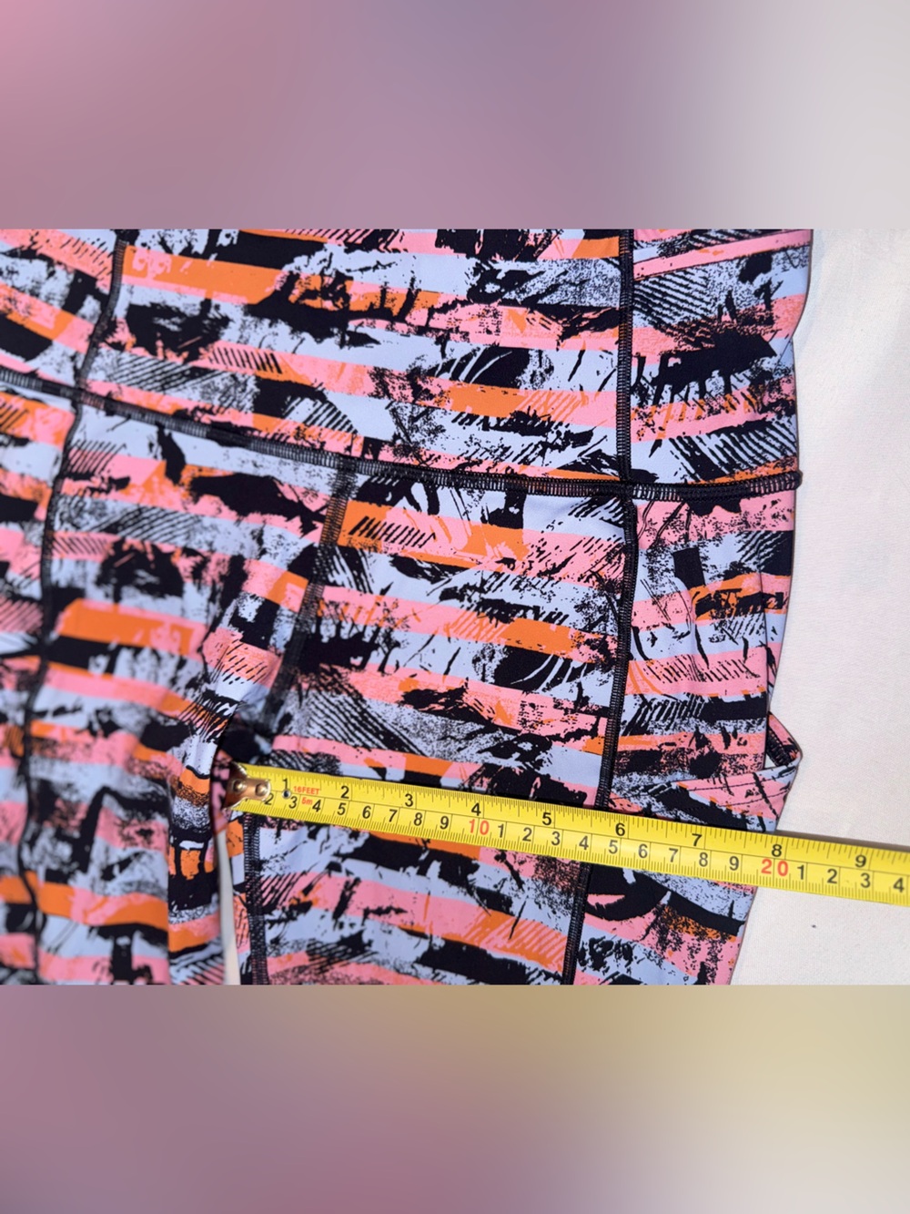 Lululemon Women Vibrant Striped Multi Color Abstact Print Leggings Size 6 - Picture 8 of 14